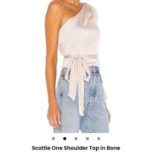 Scottie One Shoulder Top in Cream